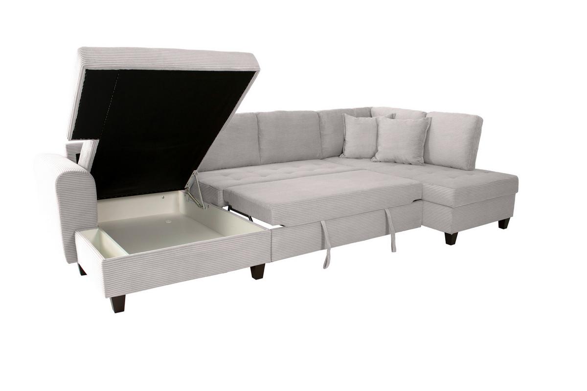 Wohnlandschaft Moritz BeigebraunU-Form:155x324x178cm - Beigebraun, Trend, Textil (155/324/178cm)