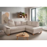 Eckschlafsofa Positano, Creme S: 265x206 Cm - Wildeiche/Creme, MODERN, Textil (265/206cm) - Livetastic