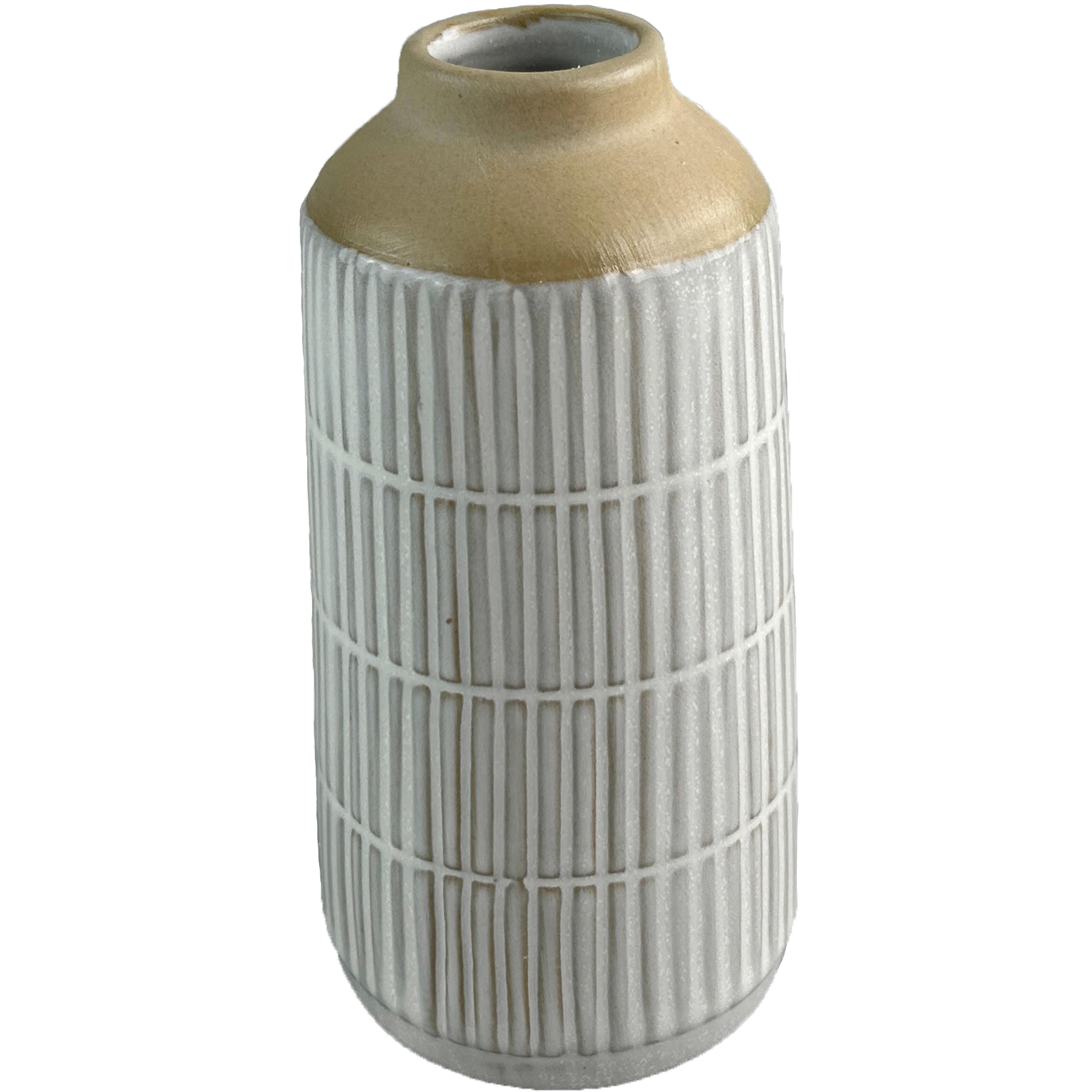 Dekovase Vanessa - Braun/Weiß, KONVENTIONELL, Keramik (7,8/15,4cm) - Luca Bessoni