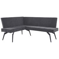 Eckbank Tinos Dunkelgrau, S: 150x190 cm - Dunkelgrau/Schwarz, KONVENTIONELL, Textil/Metall (150/190cm) - MID.YOU