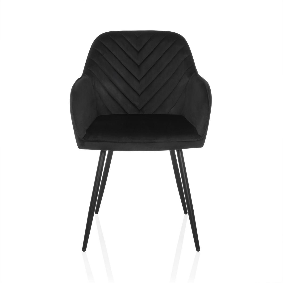 Armlehnstuhl Charvelle Schwarz B: 55 Cm - Schwarz, MODERN, Textil/Metall (55/86/58cm) - MID.YOU