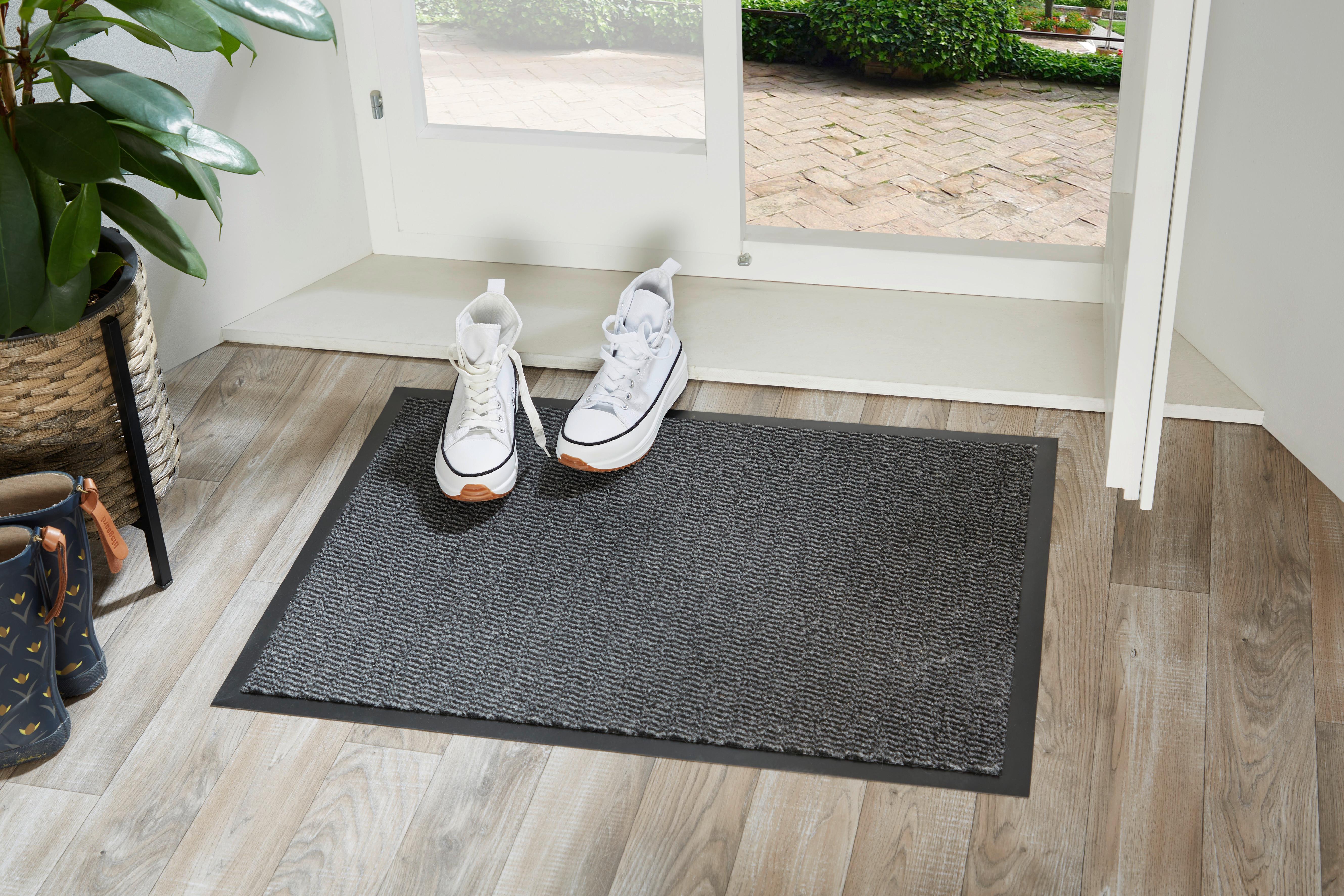 Fußmatte Mario 60x80 cm Rutschfest - Anthrazit/Braun, Basics, Kunststoff (60/80cm) - Ondega