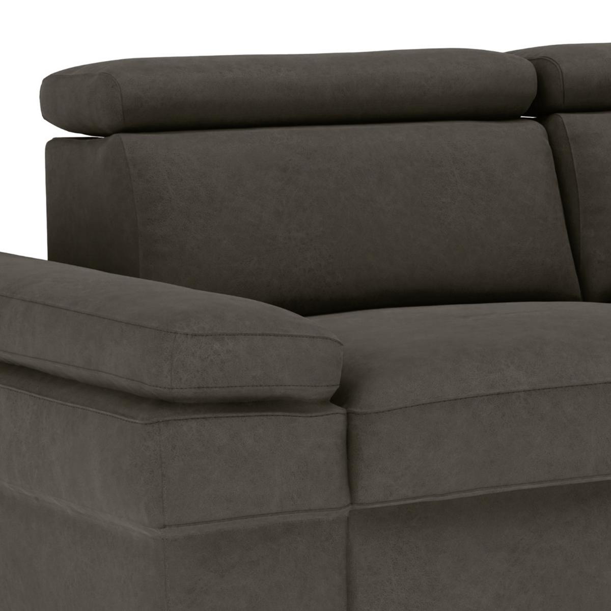 Ecksofa Elvis, Anthrazit S: 259x182 Cm - Anthrazit/Silberfarben, KONVENTIONELL, Textil (259/182cm) - Trendmanufaktur