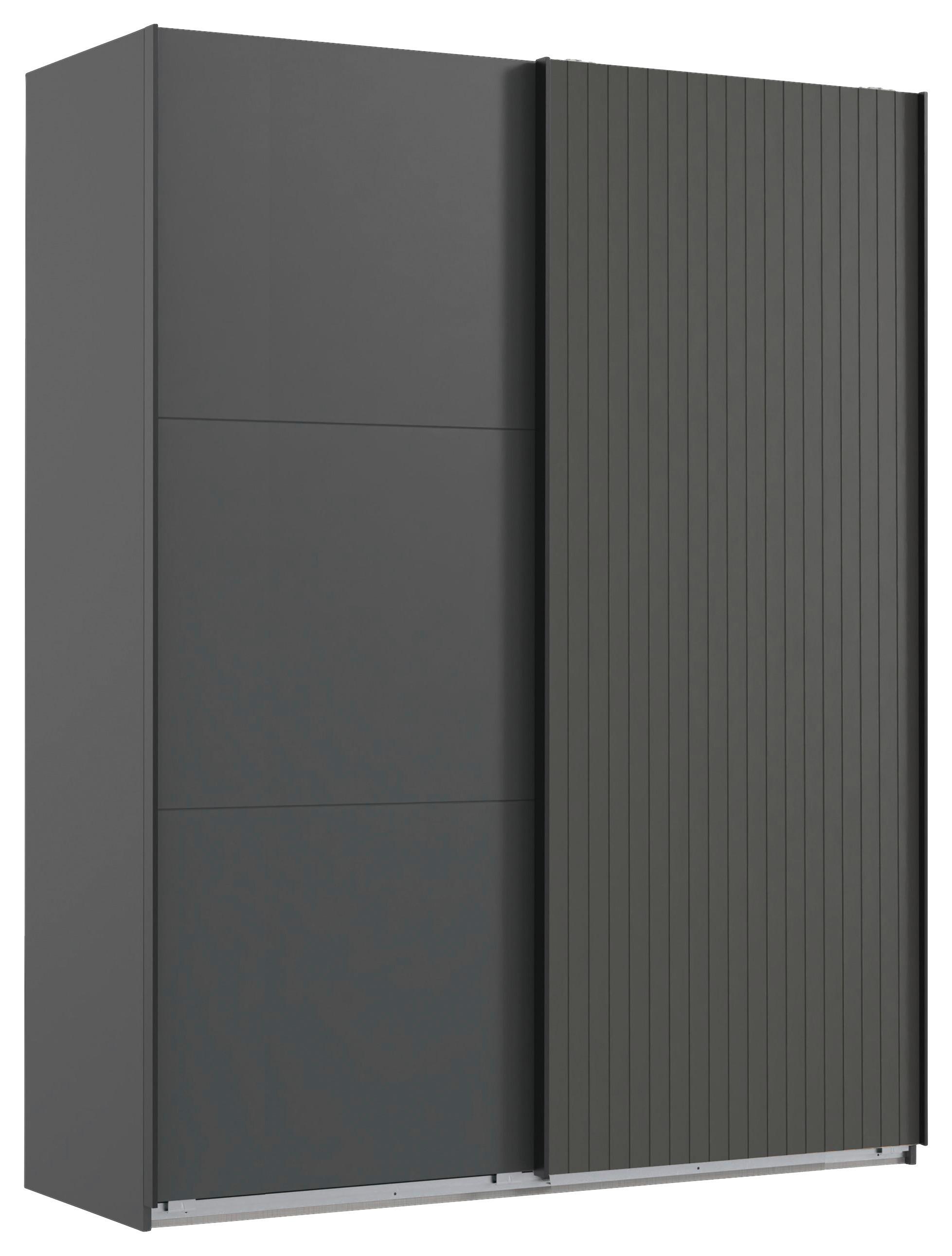 Schwebetürenschrank Andorra Graphitfarben B: 200 Cm - Graphitfarben, MODERN, Holzwerkstoff (200/216/65cm) - MID.YOU