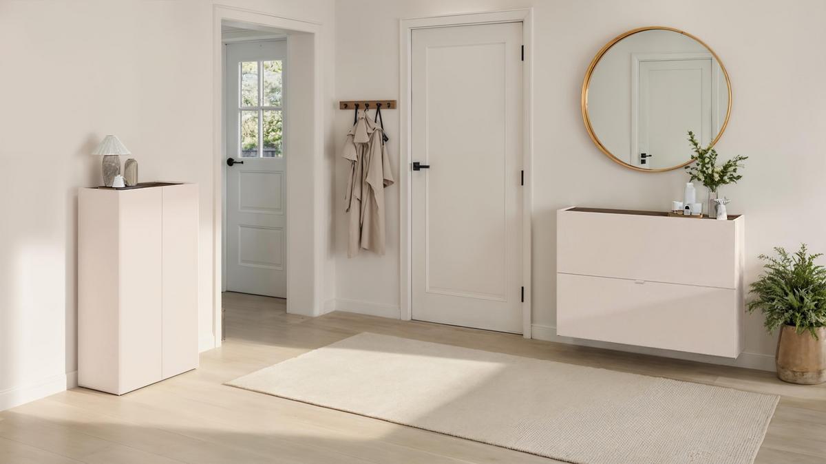 Schuhschrank Rainbow Eichefarben/kaschmir B: 63 Cm - Kaschmir/Eichefarben, Design, Holzwerkstoff (63/114/35cm) - MID.YOU