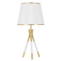 Tischleuchte Triply Weiß/Goldfarben B: 30cm - Goldfarben/Weiß, Basics, Textil/Metall (30/57/28cm)