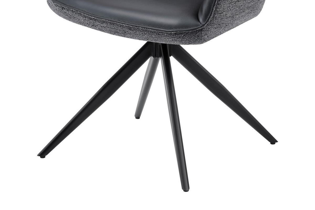 Armlahnstuhl Ion Grau B: 58 cm - Schwarz/Grau, MODERN, Holz/Textil (58/87/61,5cm) - Livetastic