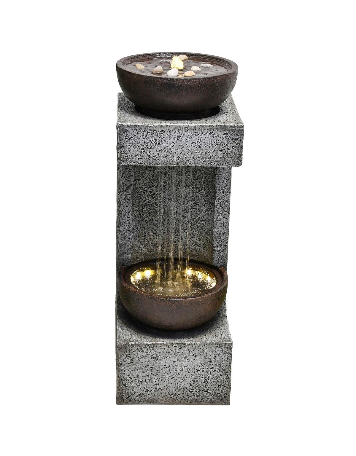 Gartenbrunnen Artemis - Schwarz/Grau, Basics, Glas/Kunststoff (30/86/29,5cm) - Gardenson