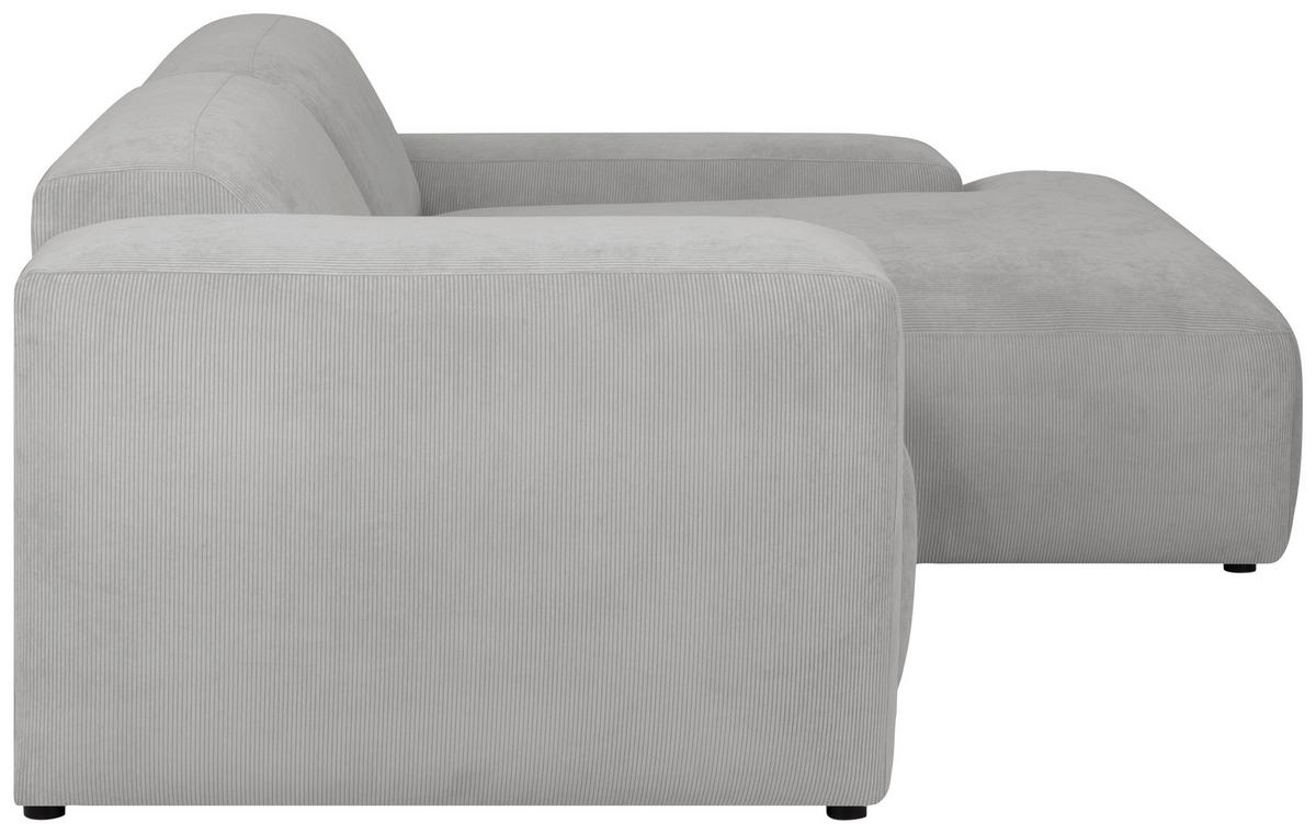 Ecksofa Hannah Hellgrau 252x170 Cm - Hellgrau/Schwarz, Design, Textil (252/170cm) - MID.YOU