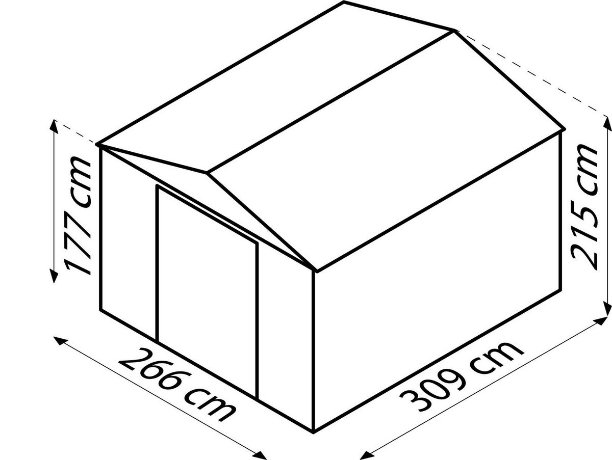 Gerätehaus Ohne Boden 278x215x323 - Hellbraun, Basics, Metall (278/215/323cm)