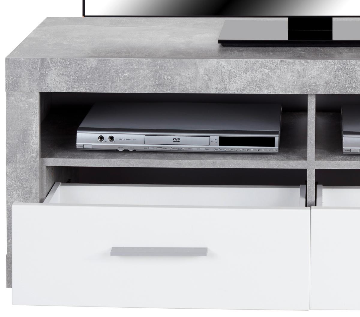 TV DIEL MALTA - čierna/sivá, Modern, kompozitné drevo/plast (128/50/42cm) - Based