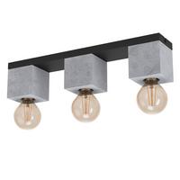 Deckenleuchte 43596 Prestwick 3 - Schwarz/Grau, Basics, Stein/Metall (49/9/11cm) - Eglo