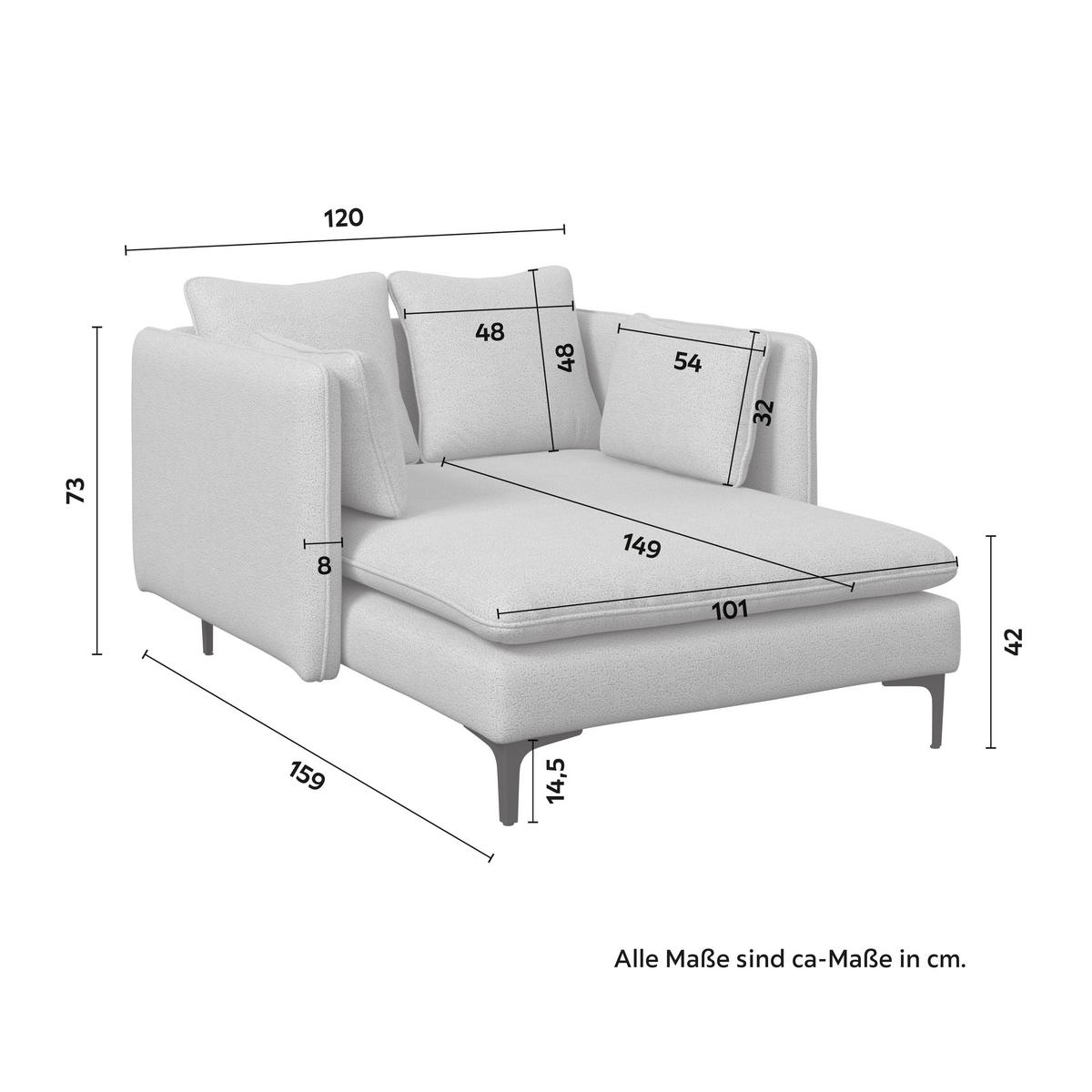 Relaxačné ležadlo SANDY, sivobéžová ženilka, max.140 kg - čierna/sivobéžová, Modern, kov/drevo (120/73/159cm) - Bessagi Home