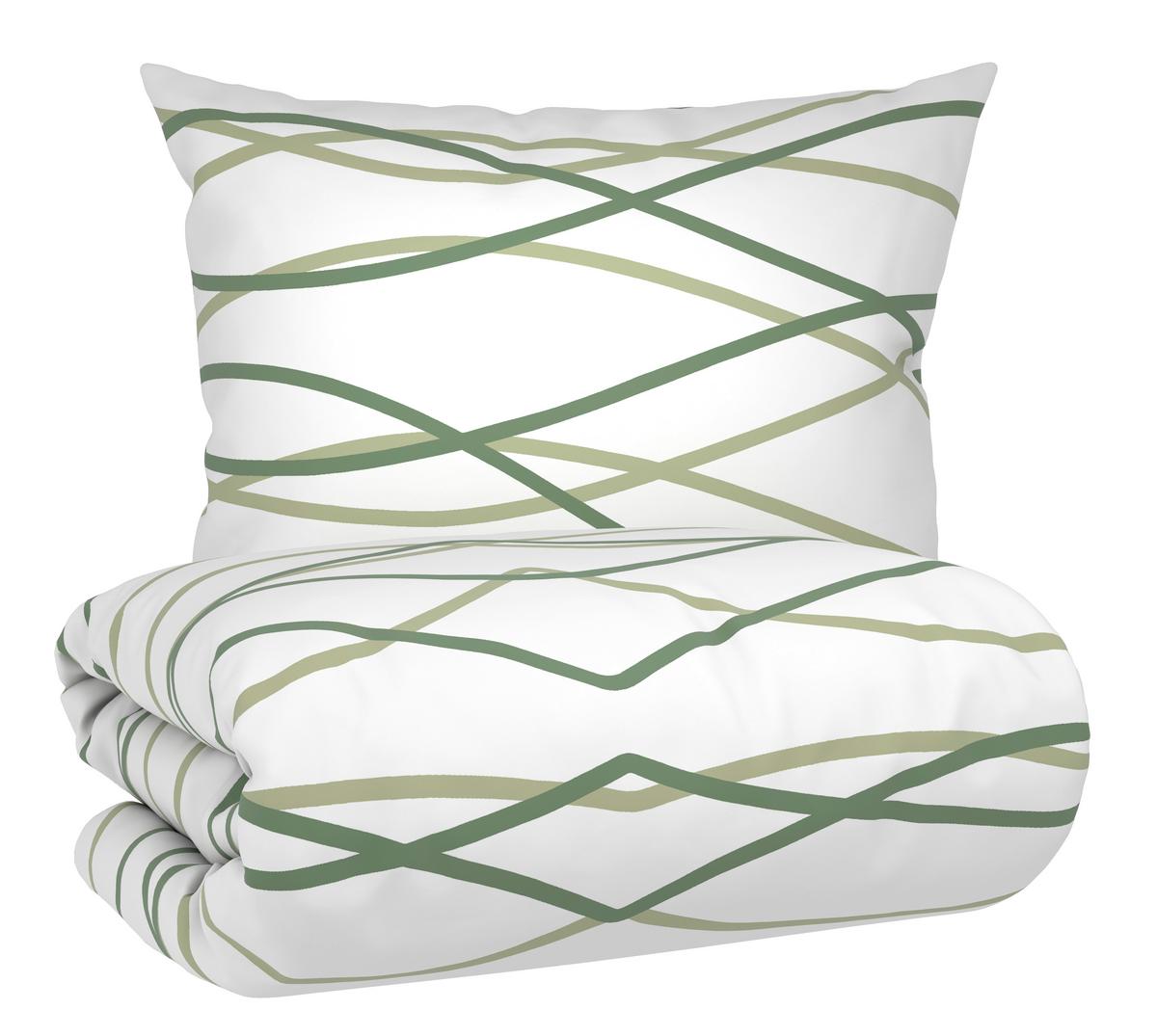 POVLEČENÍ WELLE - bílá/světle zelená, Moderní, textil (140/200cm) - Mömax