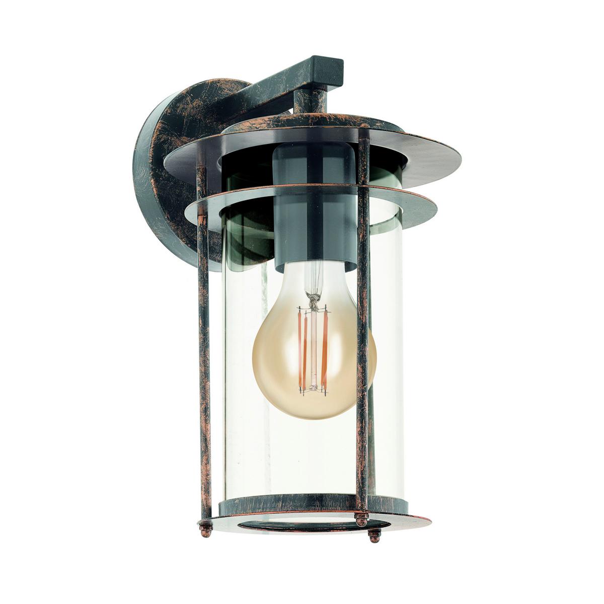 Außenleuchte Valdeo 60 Watt Metall/Glas, Wandmontage - Klar/Transparent, Basics, Glas/Metall (16,5/27,5/20cm) - Eglo