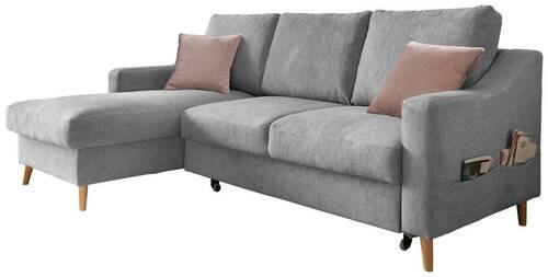 Ecksofa Valentina Grau S: 150/228 cm - Dunkelrosa/Naturfarben, Design, Textil (150/228cm) - MID.YOU