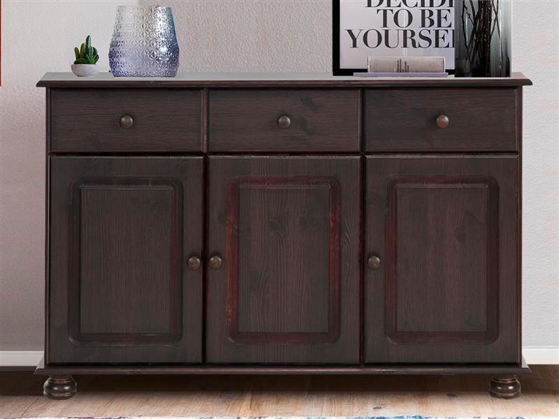 Sideboard Mette Dunkelbraun B: 118 cm - Dunkelbraun, Design, Holz/Metall (118/76/35cm) - MID.YOU