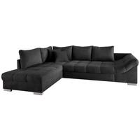 Eckschlafsofa Alvito Schwarz S: 202/298 cm - Silberfarben/Schwarz, Design, Textil (202/298cm) - MID.YOU