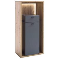 Highboard B: 66 cm Lizzano Grau/Eichefarben - Eichefarben/Grau, Design, Holzwerkstoff (66/141/40cm) - MID.YOU