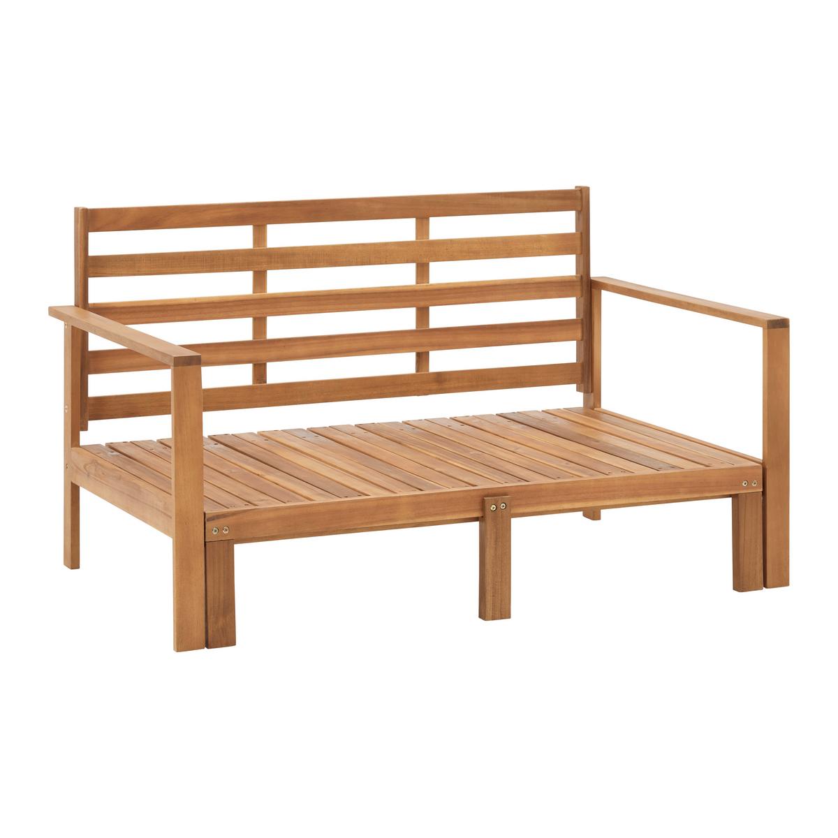 Záhradní pohovka PIA - tmavě šedá, Moderní, dřevo/textil (130/75/80-130cm) - Bessagi Garden