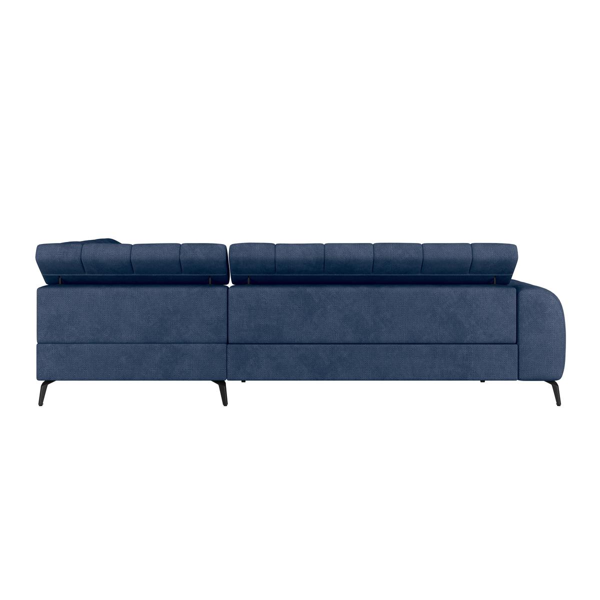 Ecksofa Volf Rechts New Blau, S: 261x203 cm - Blau/Schwarz, Trend, Kunststoff/Textil (261/203cm)
