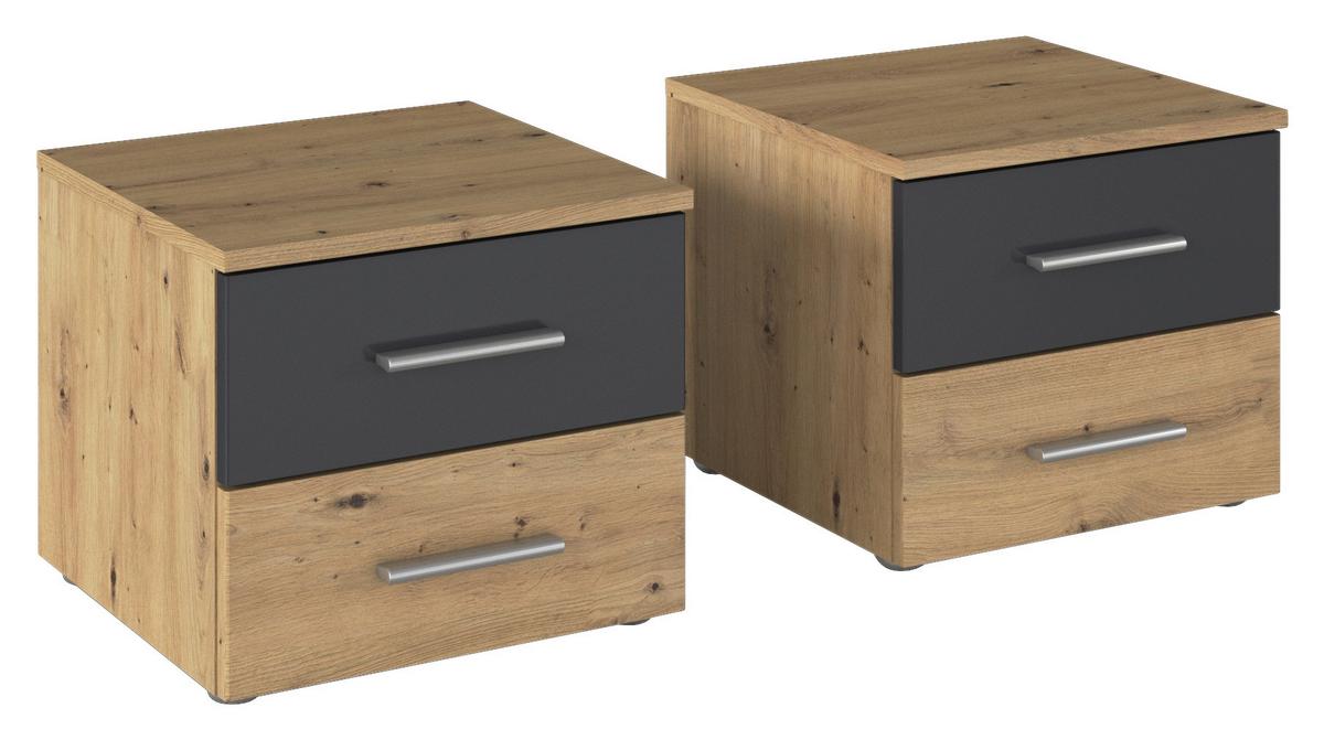 Schwebetürenschrank Mit Spiegel 261cm, Grau/Eiche Artisan - Eiche Artisan/Grau, KONVENTIONELL, Holzwerkstoff (261cm)