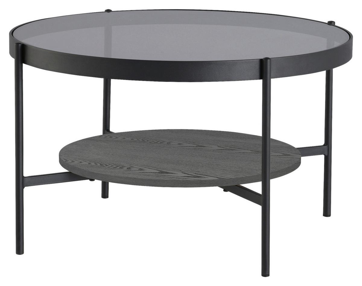 Couchtisch Ohio Schwarz D: 74 Cm - Schwarz, Design, Glas/Holzwerkstoff (73,5/42,5/73,5cm) - MID.YOU