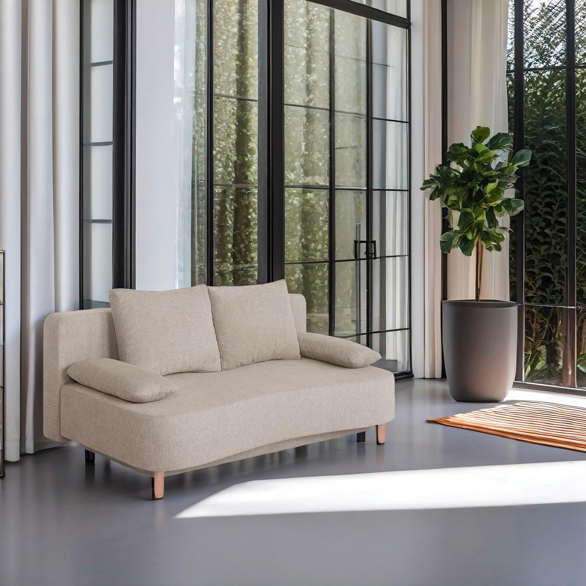 Schlafsofa mit Bettkasten Lara Beige