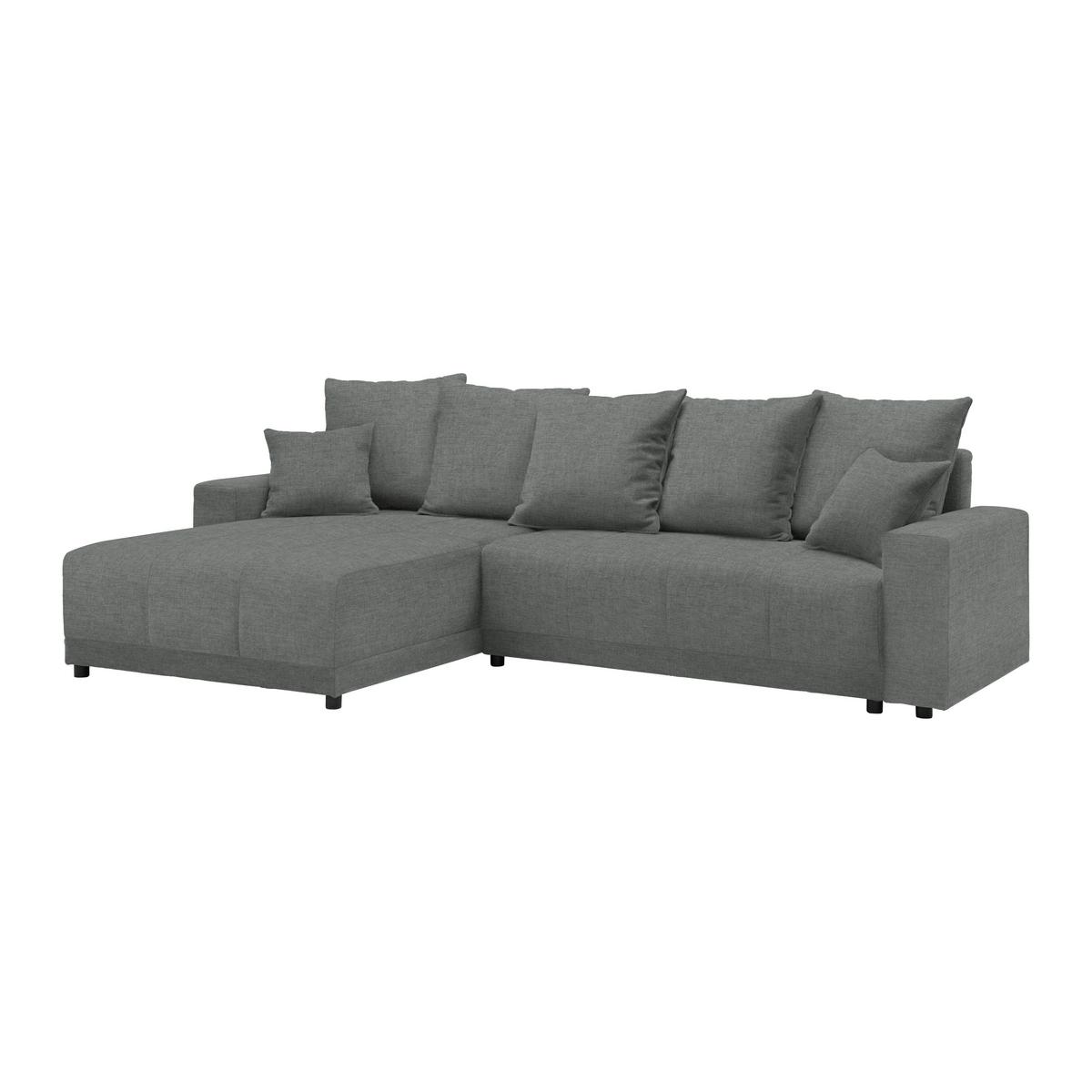 Rohová sedačka ALATRI, oboustr.,grafitová,s polštáři - černá/zelená, Moderní, textil/plast (289/90/176cm) - Based