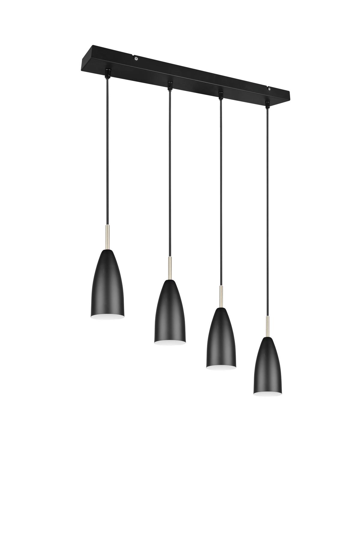 Pendelleuchte, Schwarz 4flg. R30694032 Farin - Schwarz, Basics, Metall (58/150/9cm)