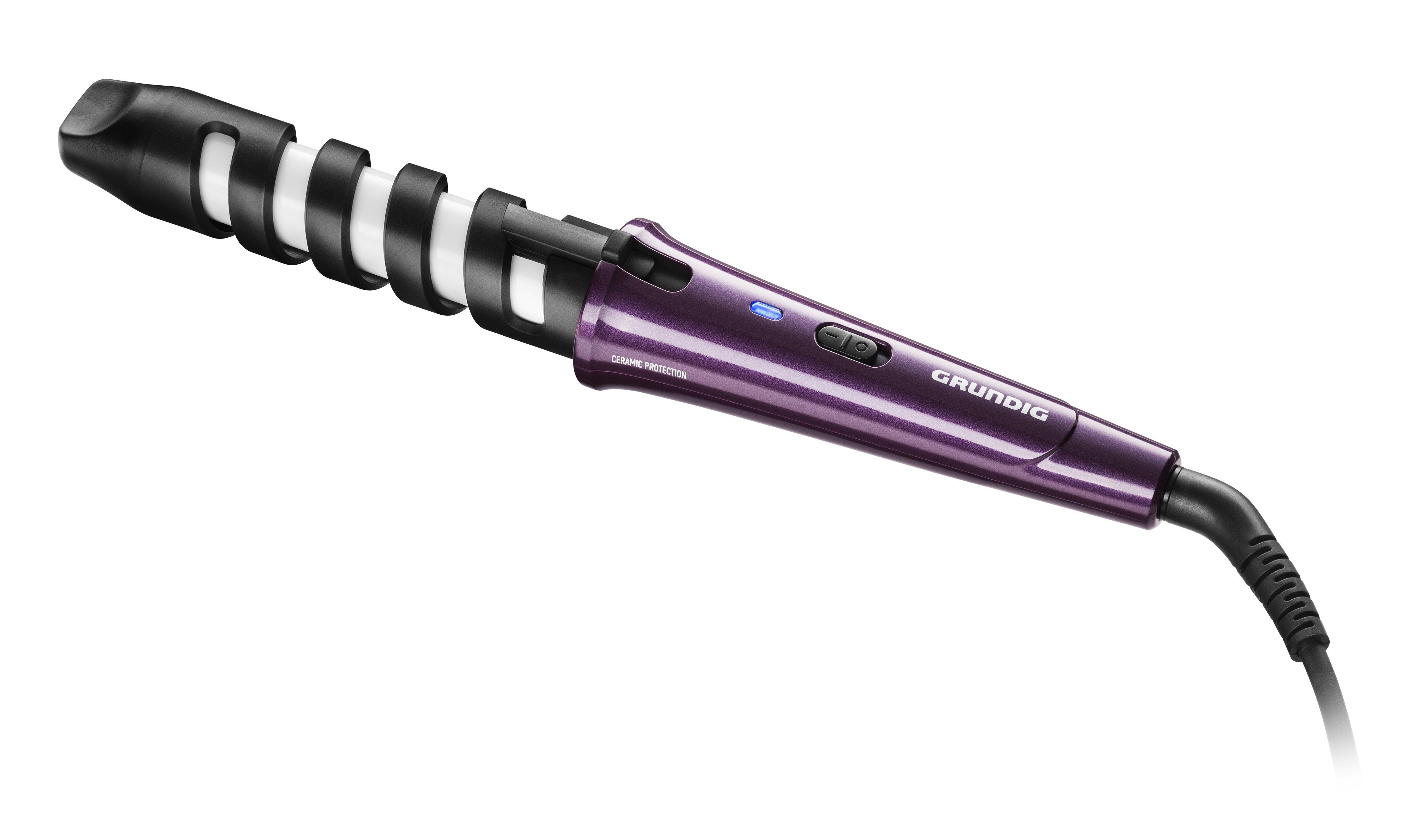 Haarstyler Ideal Curl Styler - Violett/Schwarz, Basics, Leder/Keramik (30,5/4,7/4,5cm) - Grundig