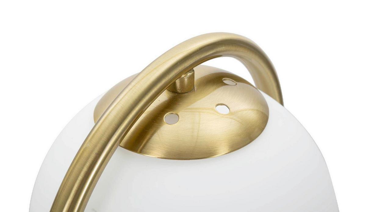 Tischleuchte Glamy Arc A Weiß, Goldfarben B: 18 cm - Goldfarben/Weiß, Basics, Glas/Metall (18/40/18cm)