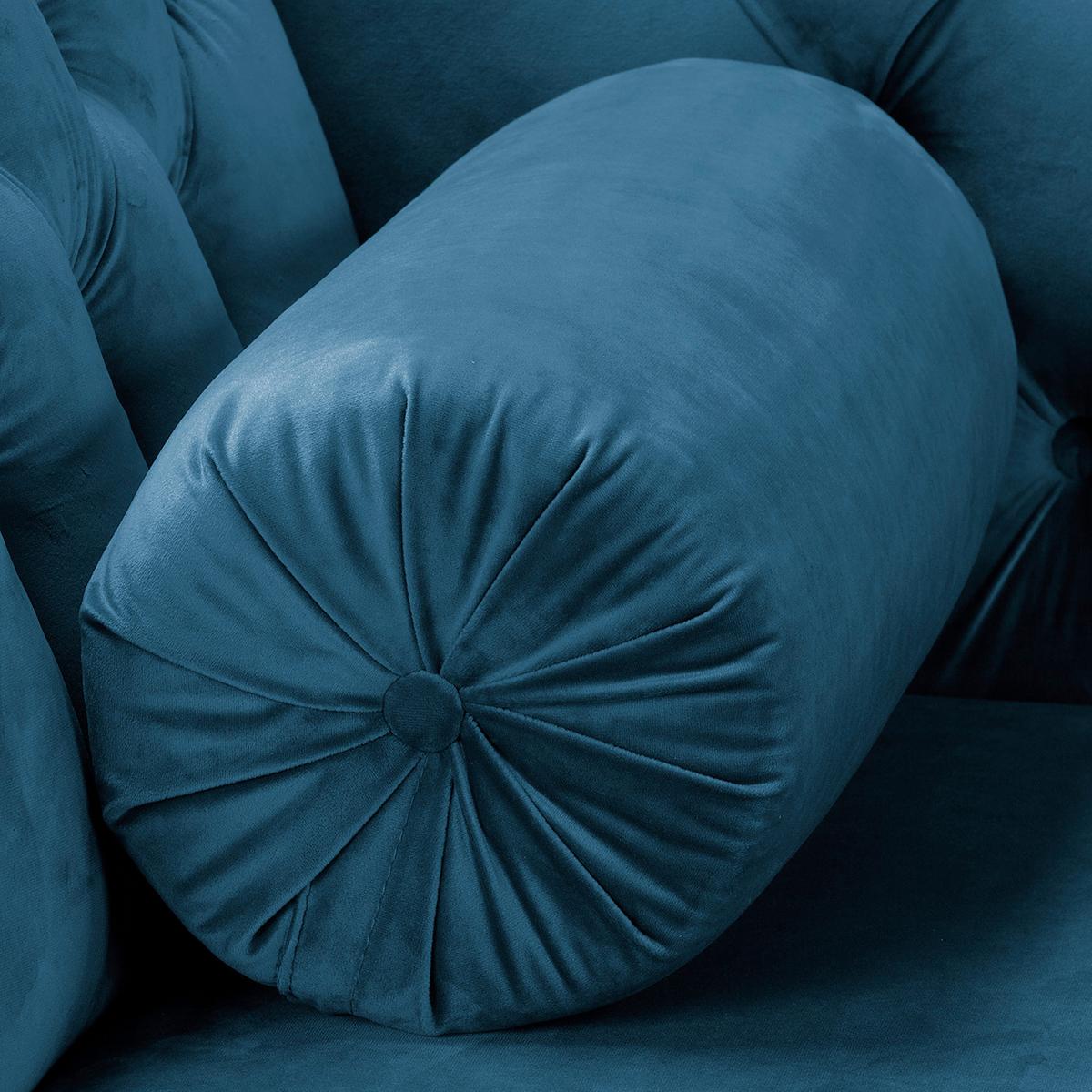 Récamiere Pako Dunkelblau B: 185cm - Braun/Dunkelblau, Design, Textil (185/93/75cm) - Livetastic