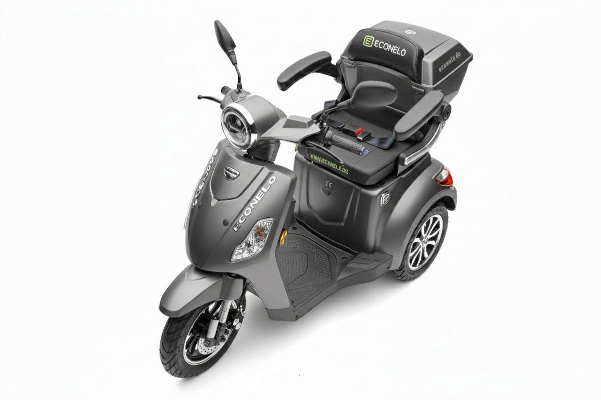 E-Seniorenmobil YOGI-IQL Lithium-Akku, 3-Rad, 1000W - Grau, Basics, Kunststoff/Metall (152/67/102cm)
