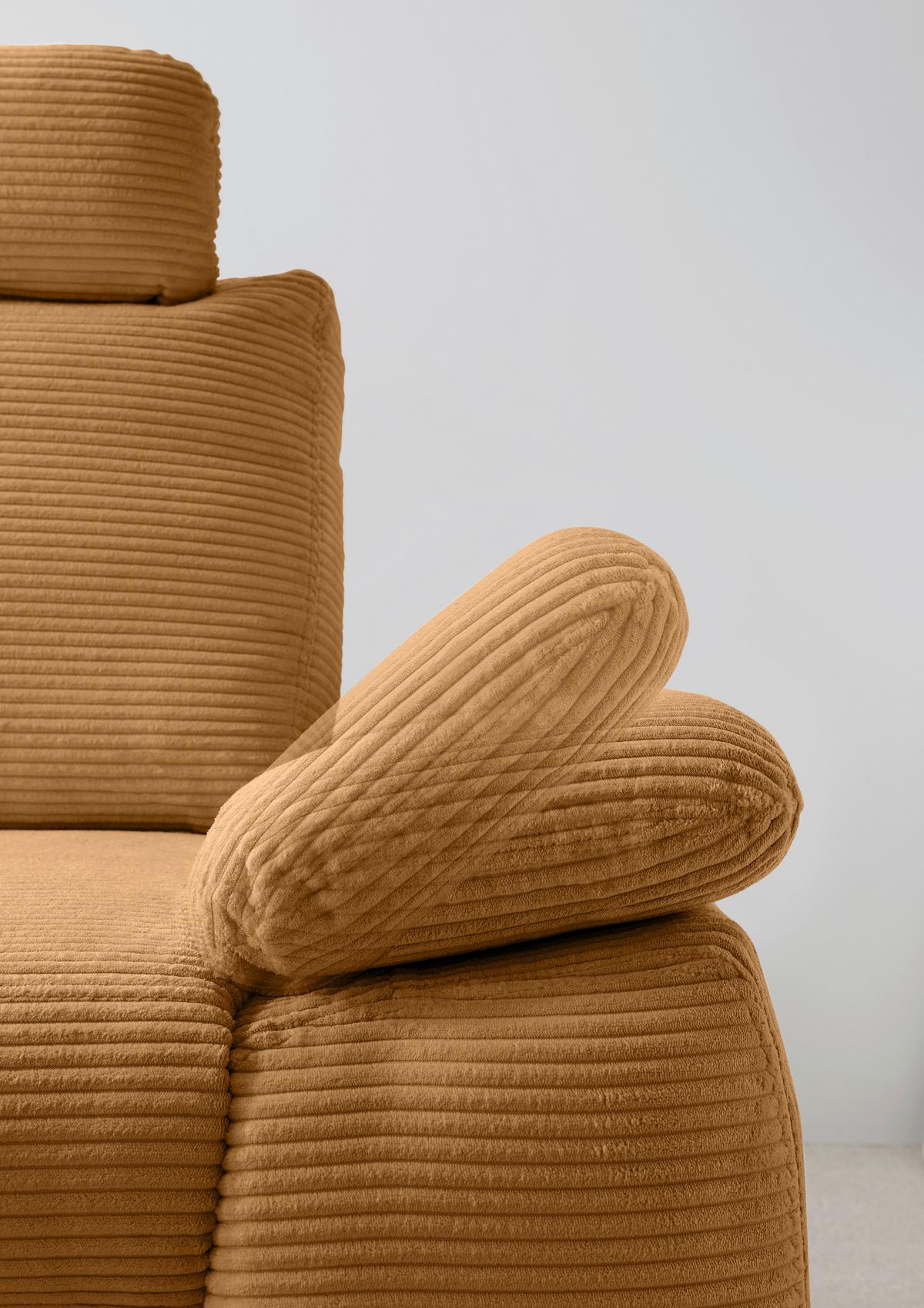 Eckschlafsofa Positano Goldfarben S: 206x261 Cm - Wildeiche/Goldfarben, MODERN, Textil (206/261cm) - Livetastic