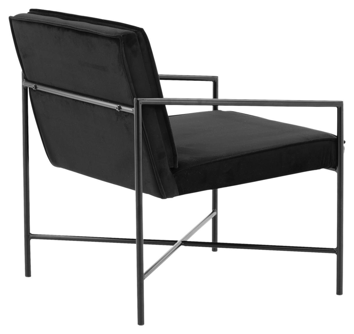 Sessel Rakel - Schwarz, Design, Textil/Metall (66/78/65cm) - Livetastic