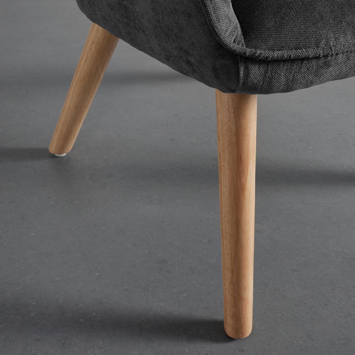 Relaxační křeslo NATALIE, šedá - šedá/přírodní barvy, Moderní, kov/dřevo (64/99/68cm) - Bessagi Home