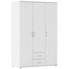 Drehtürenschrank Mit Schubladen 127cm  Paul 3 - Weiß, KONVENTIONELL, Holzwerkstoff (127/188/52cm)
