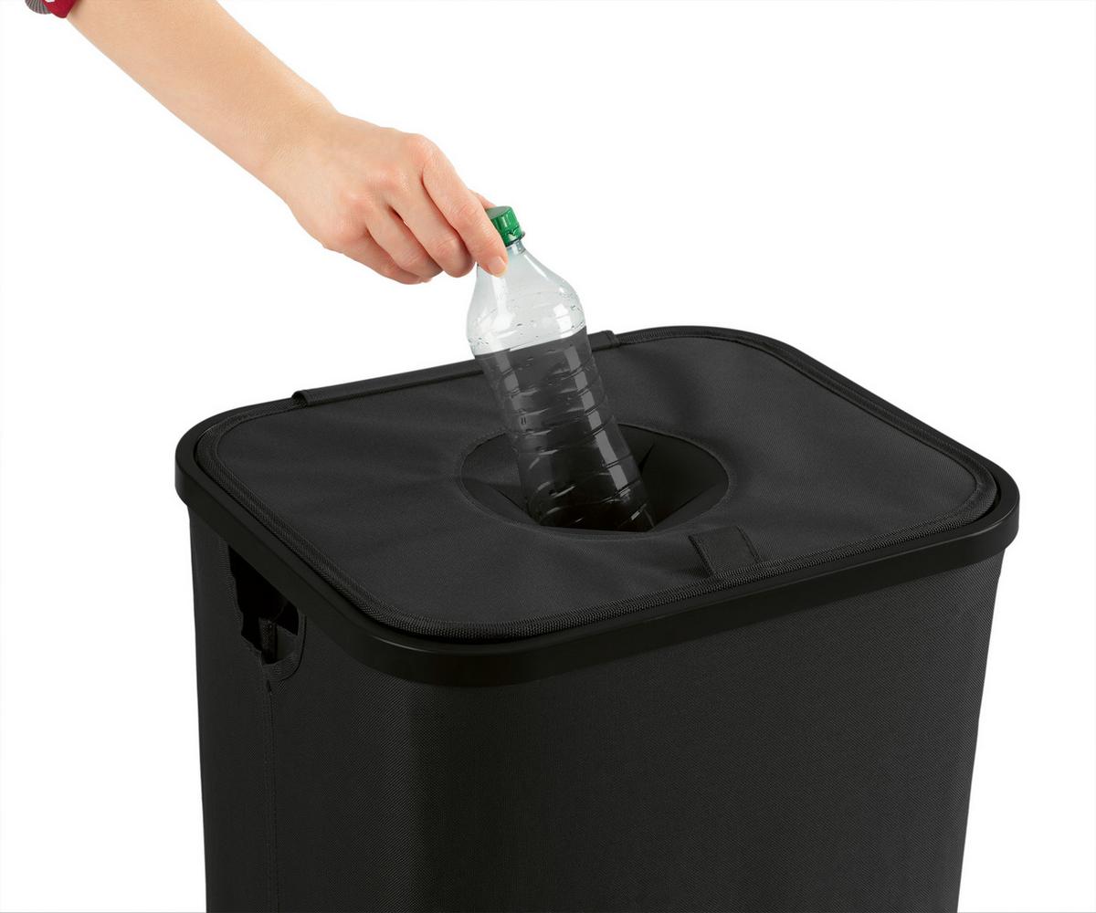 Flaschensammler Easymaxx Schwarz, LxBxH: 40x32,5x74 cm - Schwarz, Basics, Naturmaterialien/Kunststoff (40/32,5/74cm)