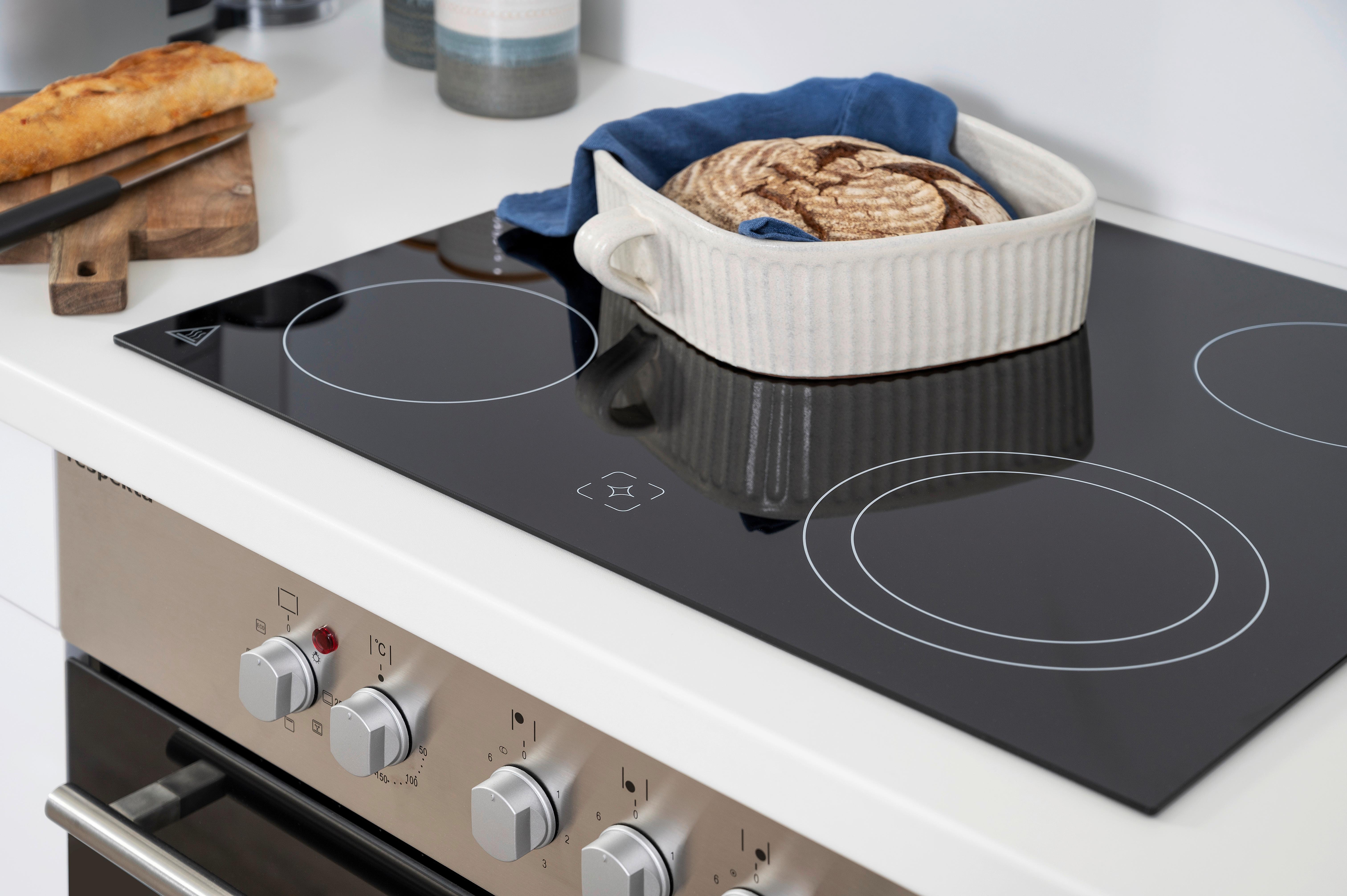 Küchenzeile Respekta Rp240wsc mit Geräte 240 cm Schwarz/Weiß