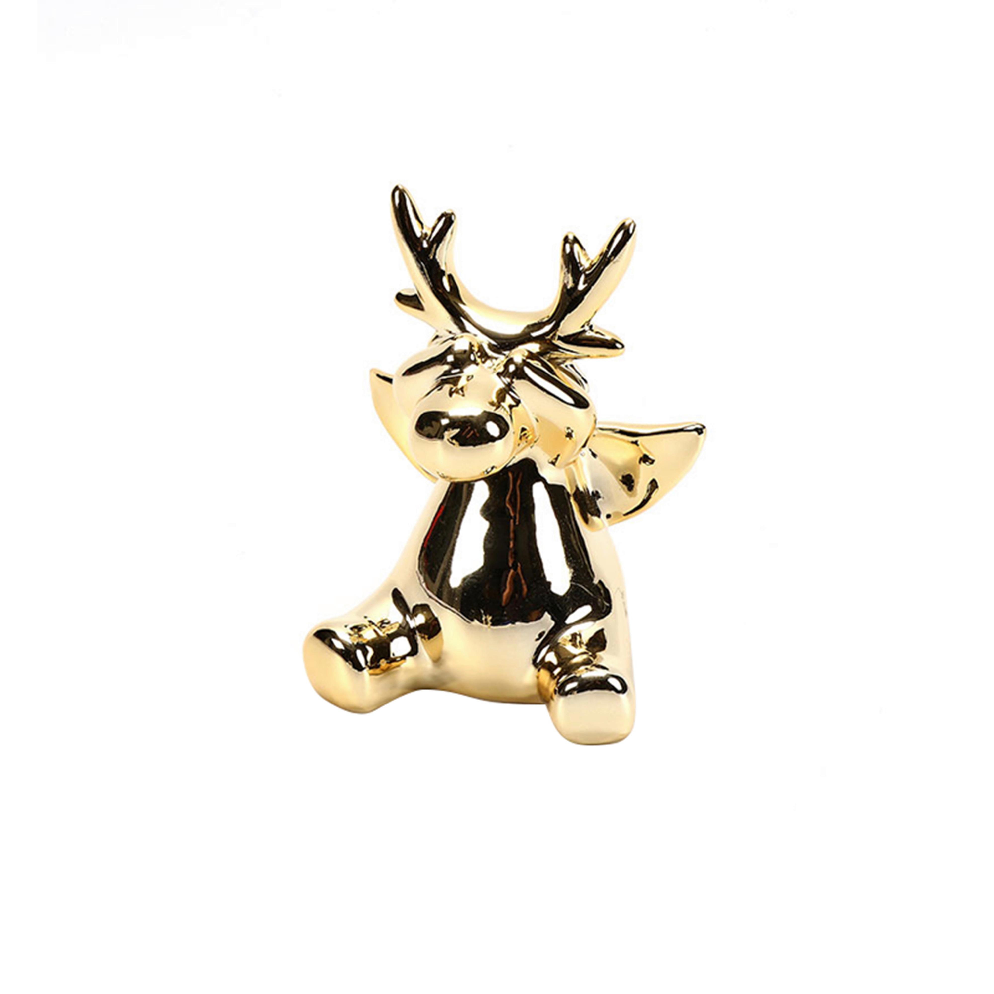 Dekorentier Rul - Goldfarben, MODERN, Keramik (8,3/7,4/11,5cm) - Ondega