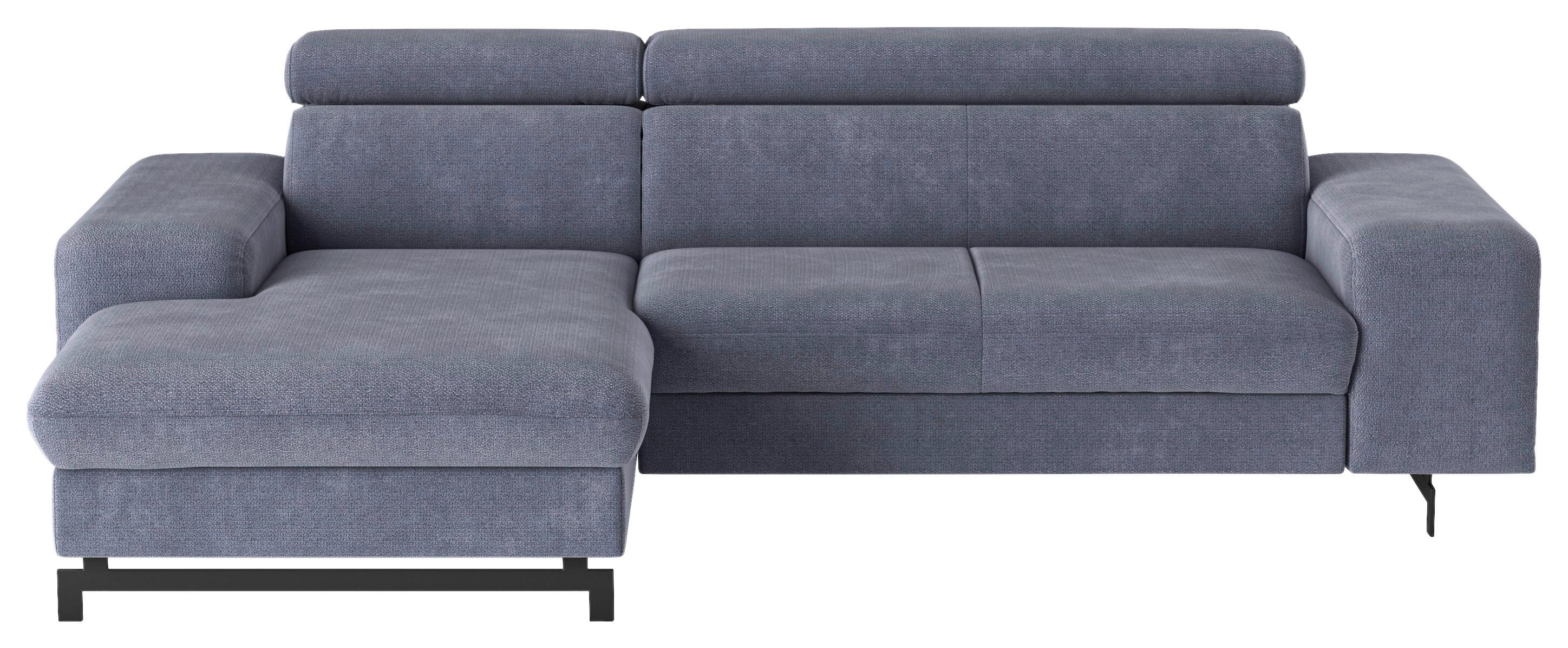 Ecksofa Mit Bettkasten Emma Blau 165x267 Cm - Blau/Schwarz, Textil (165/267cm) - MID.YOU