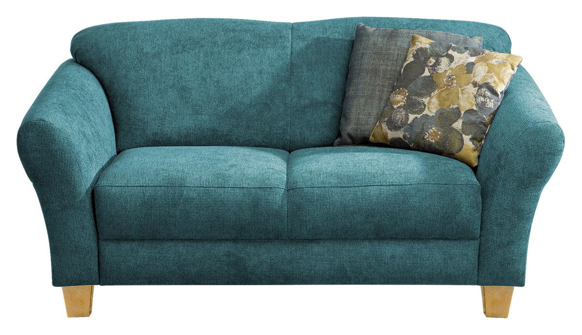 2-Sitzer-Sofa Gotland petrol Rücken echt, 163x84x89 cm - Petrol/Naturfarben, KONVENTIONELL, Textil (163/84/89cm) - Sit & More