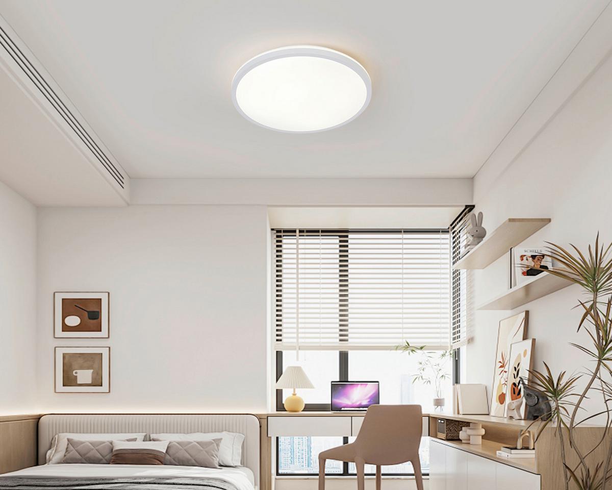 LED-Deckenleuchte, 4000k Cajus - Weiß, Basics, Kunststoff/Metall (29,5/4,2cm) - Luca Bessoni