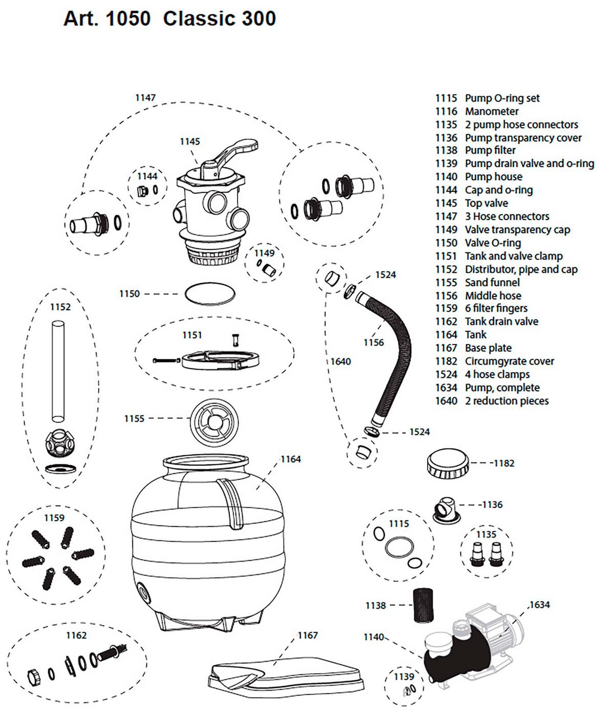 Filterpumpe Filtersystem 250w - Schwarz, Basics, Metall (38/59/39cm)