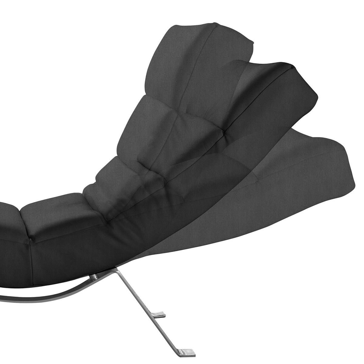 Relaxliege Swing Silver Schwarz B: 65 cm - Silberfarben/Schwarz, Design, Textil (65/65-95/171cm) - Livetastic