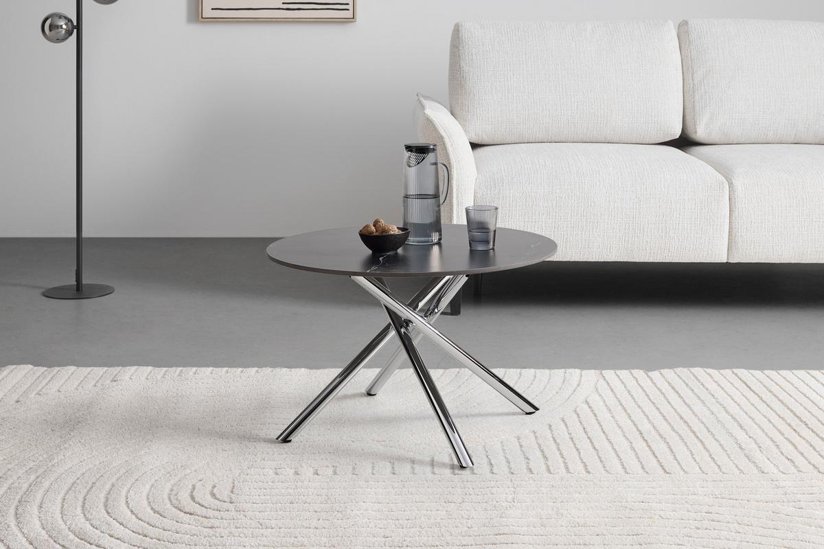 KONFERENČNÝ STOLÍK LANCE - čierna/chrómová, Design, kov/keramika (70/44cm) - Mömax
