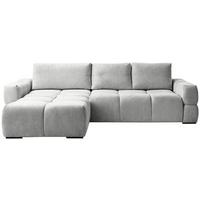 Ecksofa Taremi, Silberfarben 173x299 - Silberfarben/Schwarz, Design, Textil (173/299cm) - Stylife
