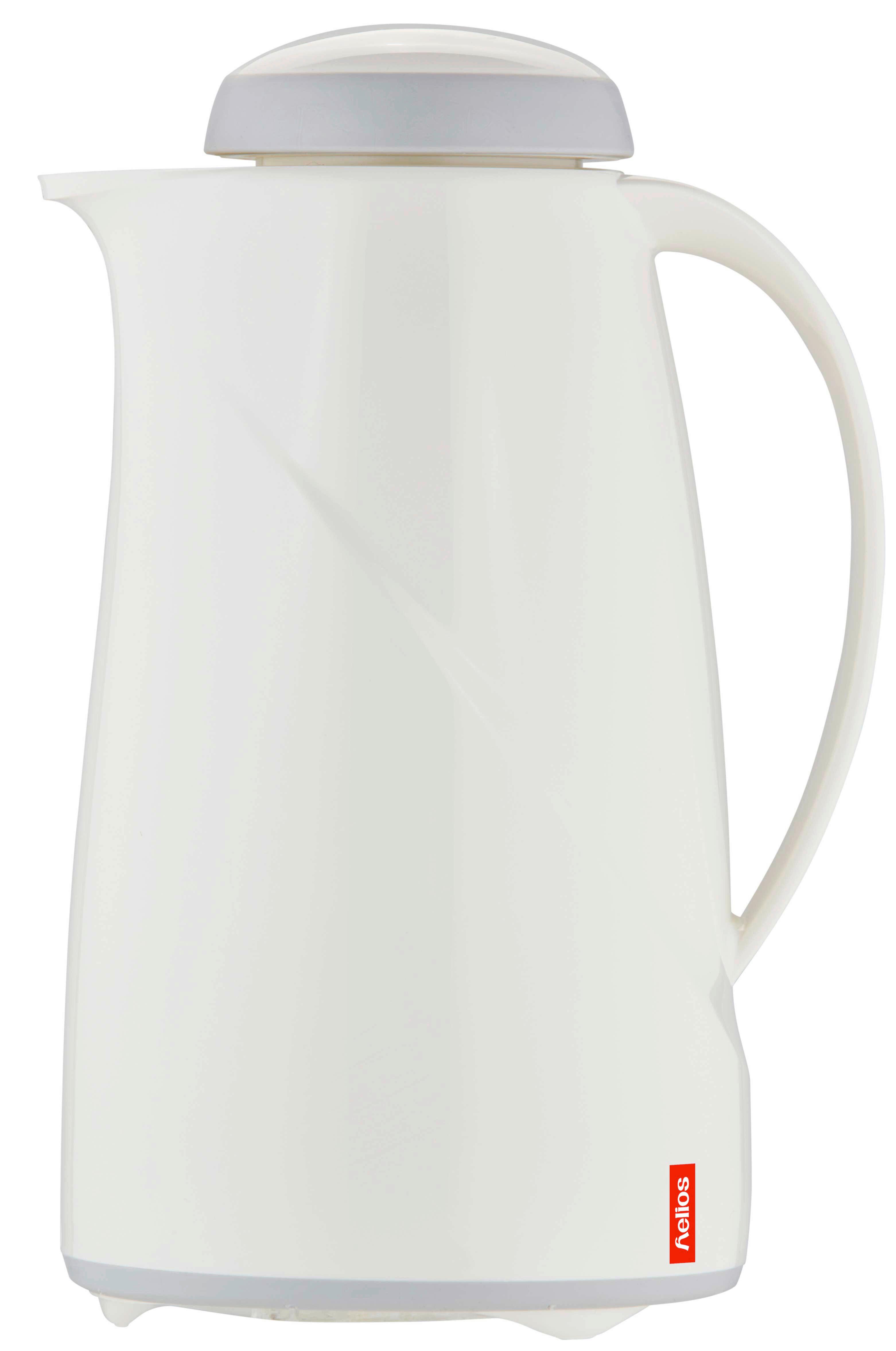 Isolierkanne Wave Weiß 1 Liter - Weiß, Basics, Glas/Kunststoff (17.5/13.6/25.1cm) - Helios
