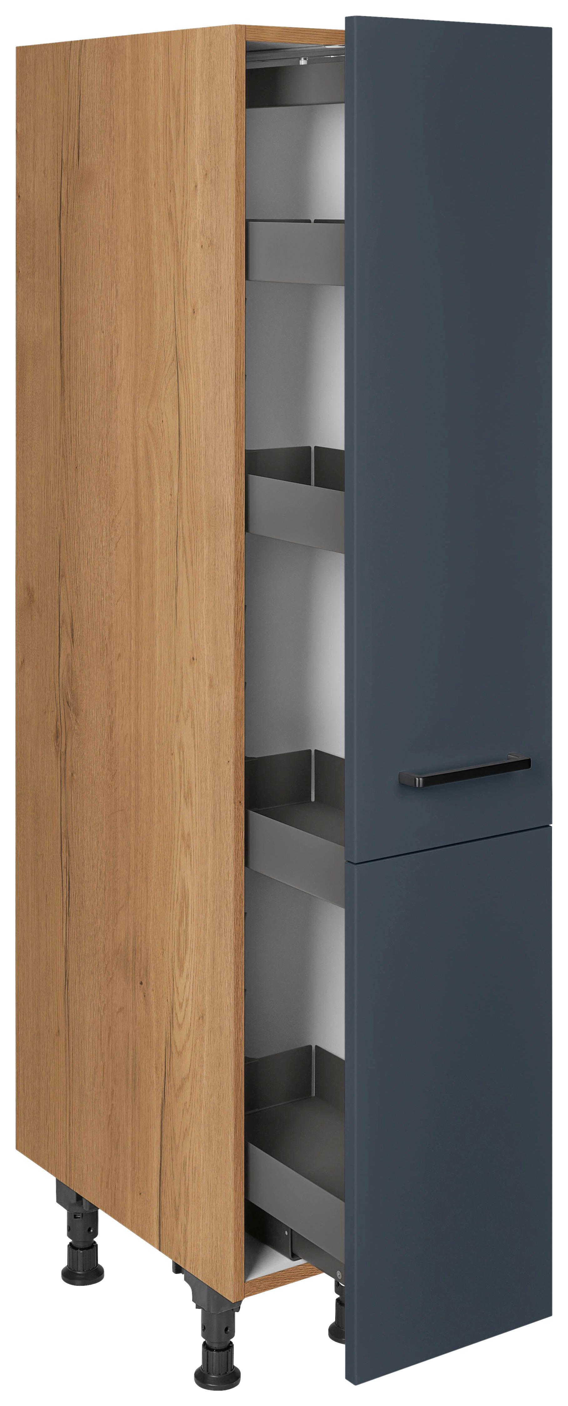 Apothekerschrank Easytouch - Blau/Eichefarben, MODERN, Holzwerkstoff/Metall (30/168/58cm) - Nobilia